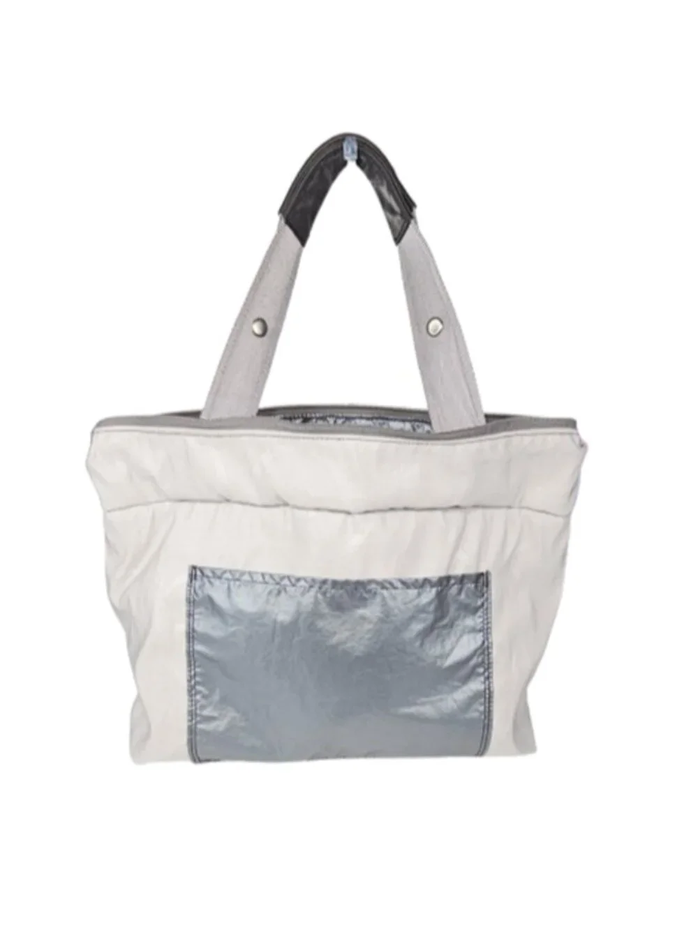 ANDI New York Metallic Nylon Adjustable Convertible Strap Travel Gym Tote Bag
